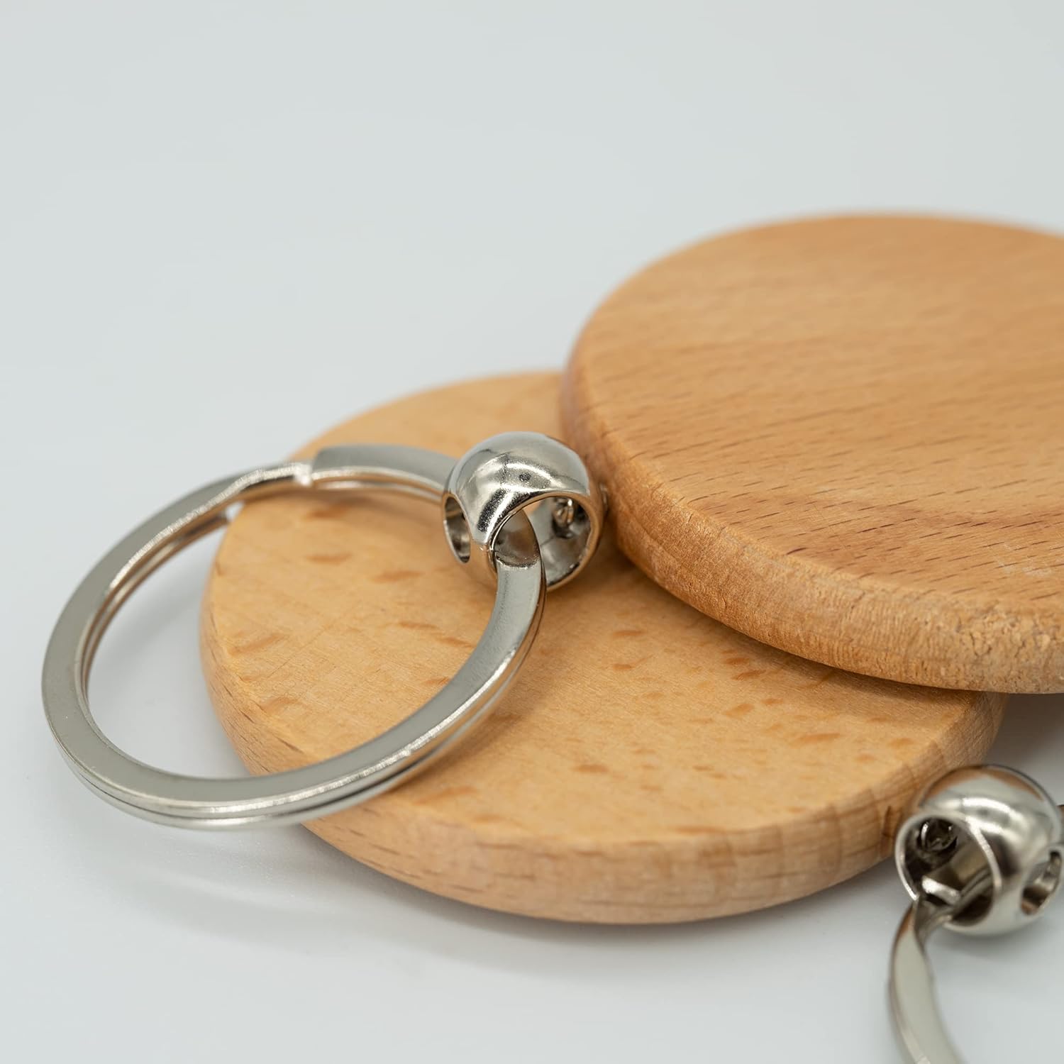 2 Inch Round Wood Engraving Blanks Wood Blanks Blank Wooden Key Tag 20 Pack - Image 3
