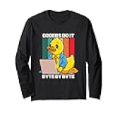 Coders Do It Byte By Byte | Rubber Duck | Programming Coding Long Sleeve T-Shirt