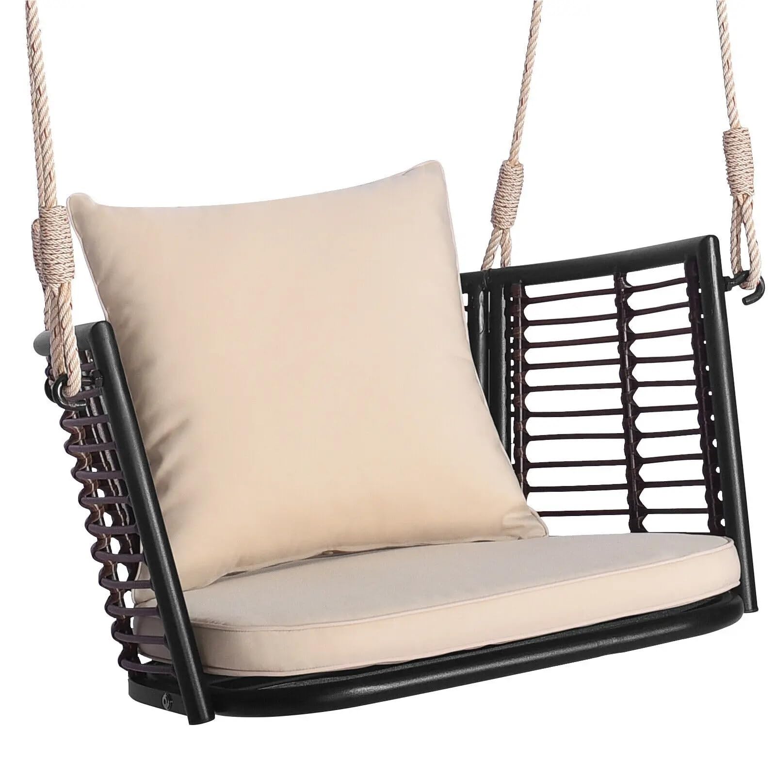 Irgvjifr Brown Egg Chair Cushion Patio Hanging Rattan Basket Chair Indoor Outdoor Swing Hammock For The Garden