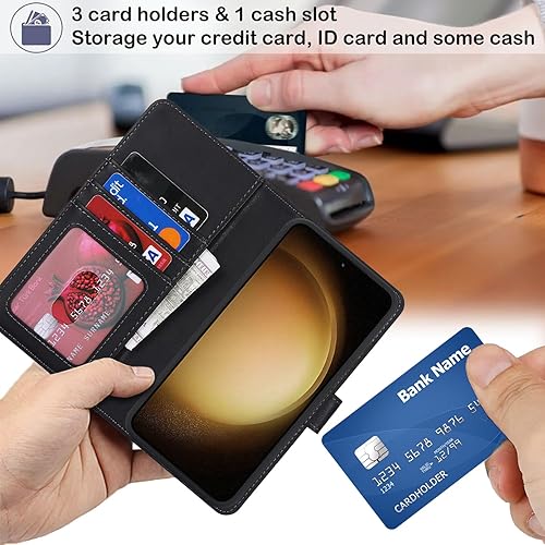 Miniatura 4 de Havaya Magsafe - Funda para Galaxy S23, compatible con Samsung Galaxy S23, con tarjetero, desmontable, magnética, de piel, para hombres y mujeres,