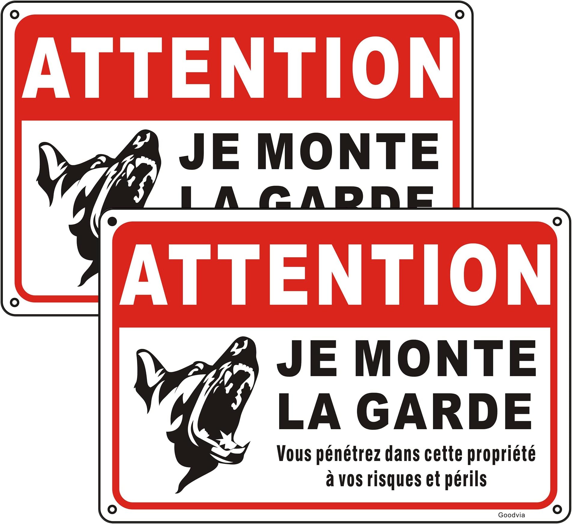 Plaque Attention Boxer fauve Je monte la garde Panneau chien portail main image 1