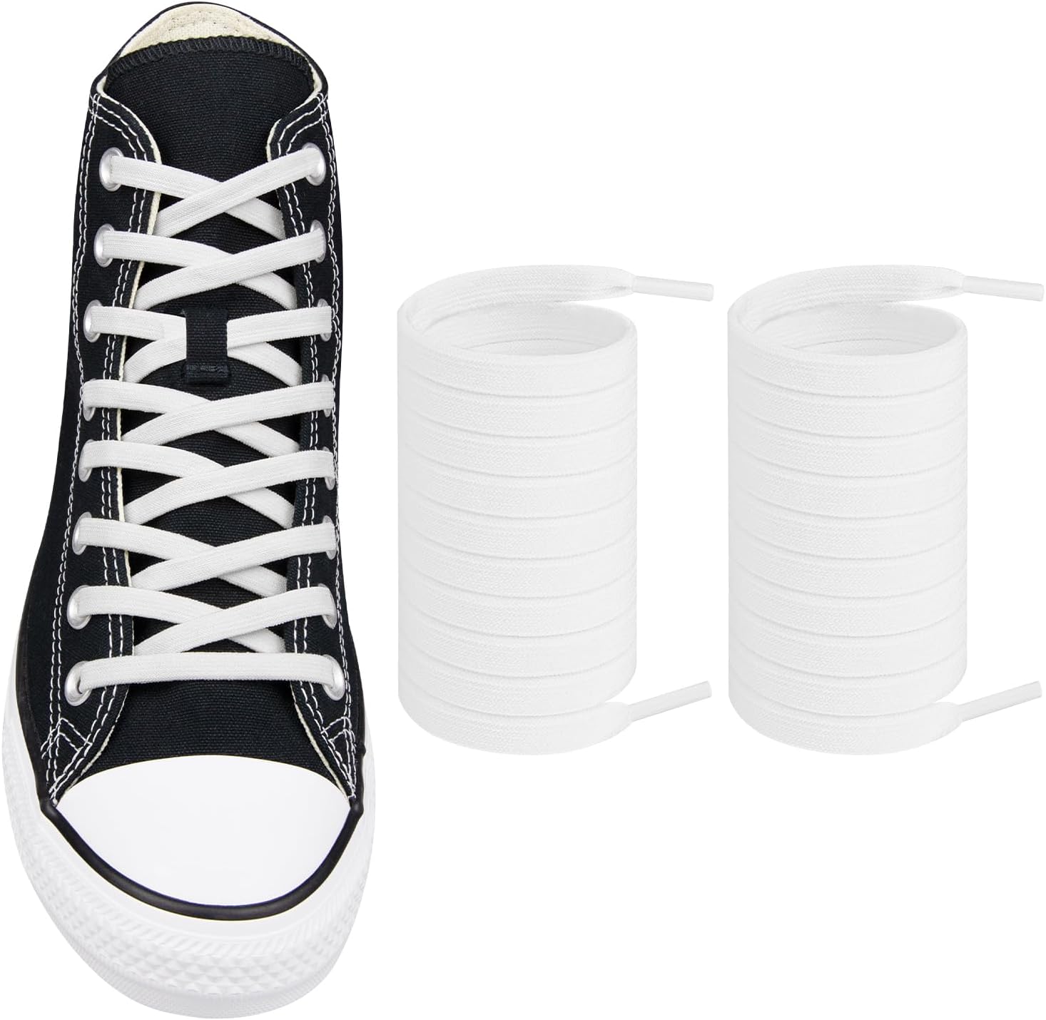Endoto Elastic Shoe Laces for Converse High Top and Low Top Flat Stretchy Bungee Replacement Shoelaces