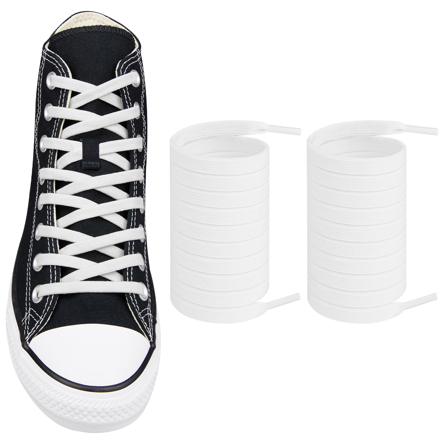 Endoto Elastic Shoe Laces for Converse High Top and Low Top Flat Stretchy Bungee Replacement Shoelaces