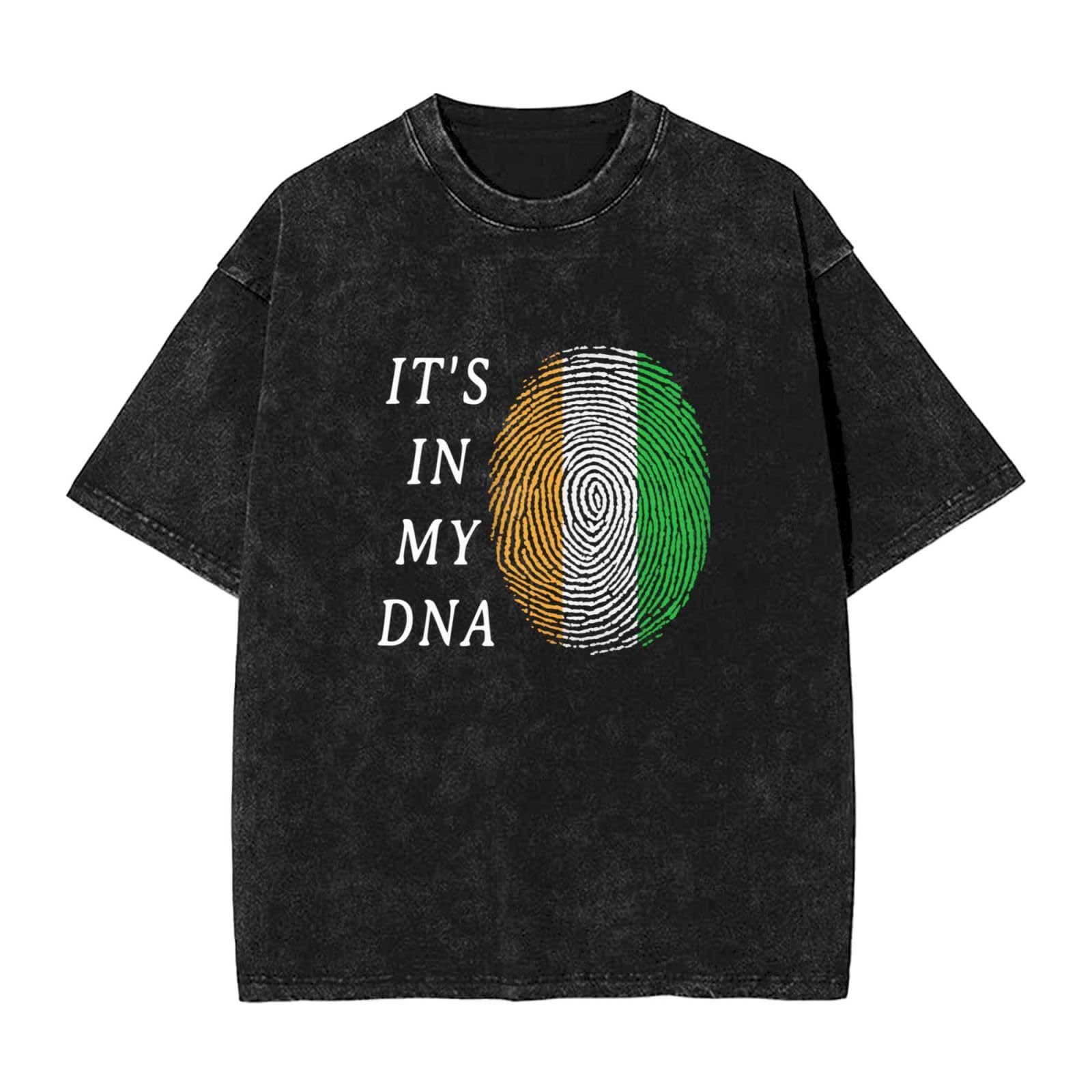 Men's Oversized T Shirts Vintage It's in My DNA Irish Short Sleeve Cotton Casual Baggy Basic Tees for Men Women S-2xl