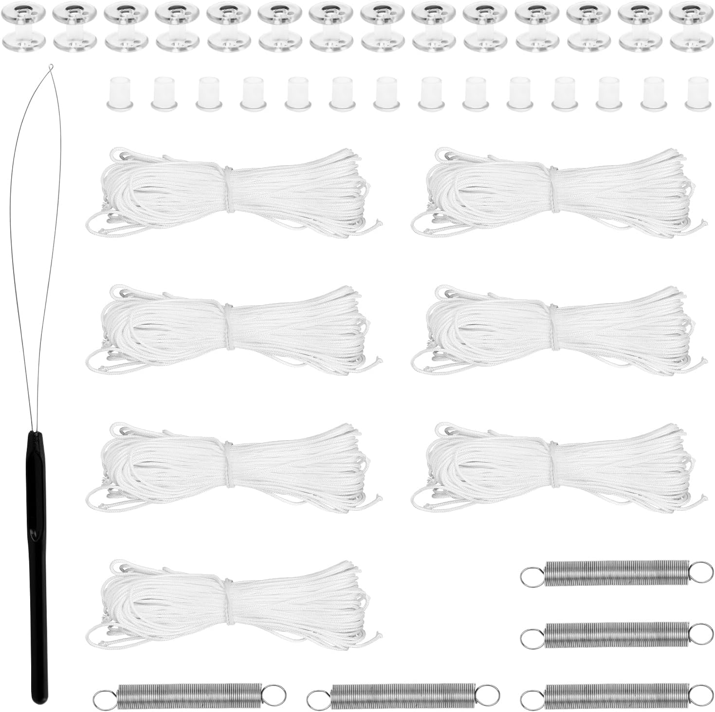 RV Pleated Shade Repair Kit Includes 7 Cords 20m, 14 Plugs, 14 Reel