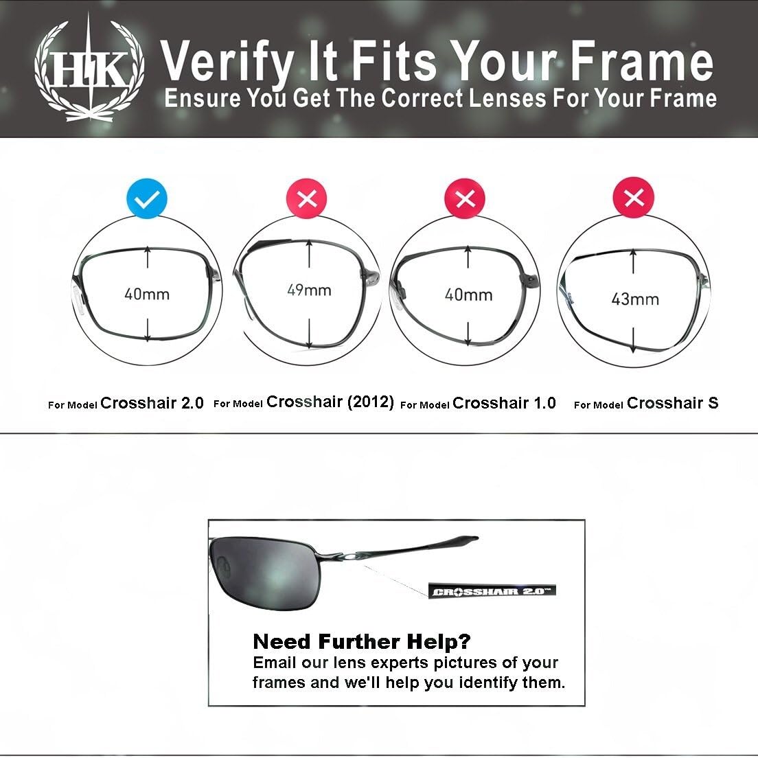 HKUCO Mens Replacement Lenses For Oakley Crosshair 2.0 Sunglasses