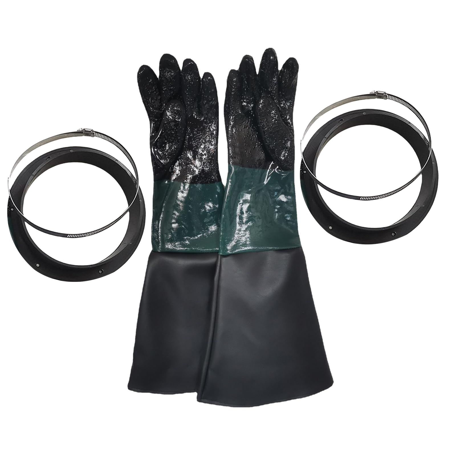 XAGMODSHN Gants De Sablage À Poignée De Particules Avec Pour Armoires De Sablage Et Manipulation De Produits Chimiques Travail Des Métaux