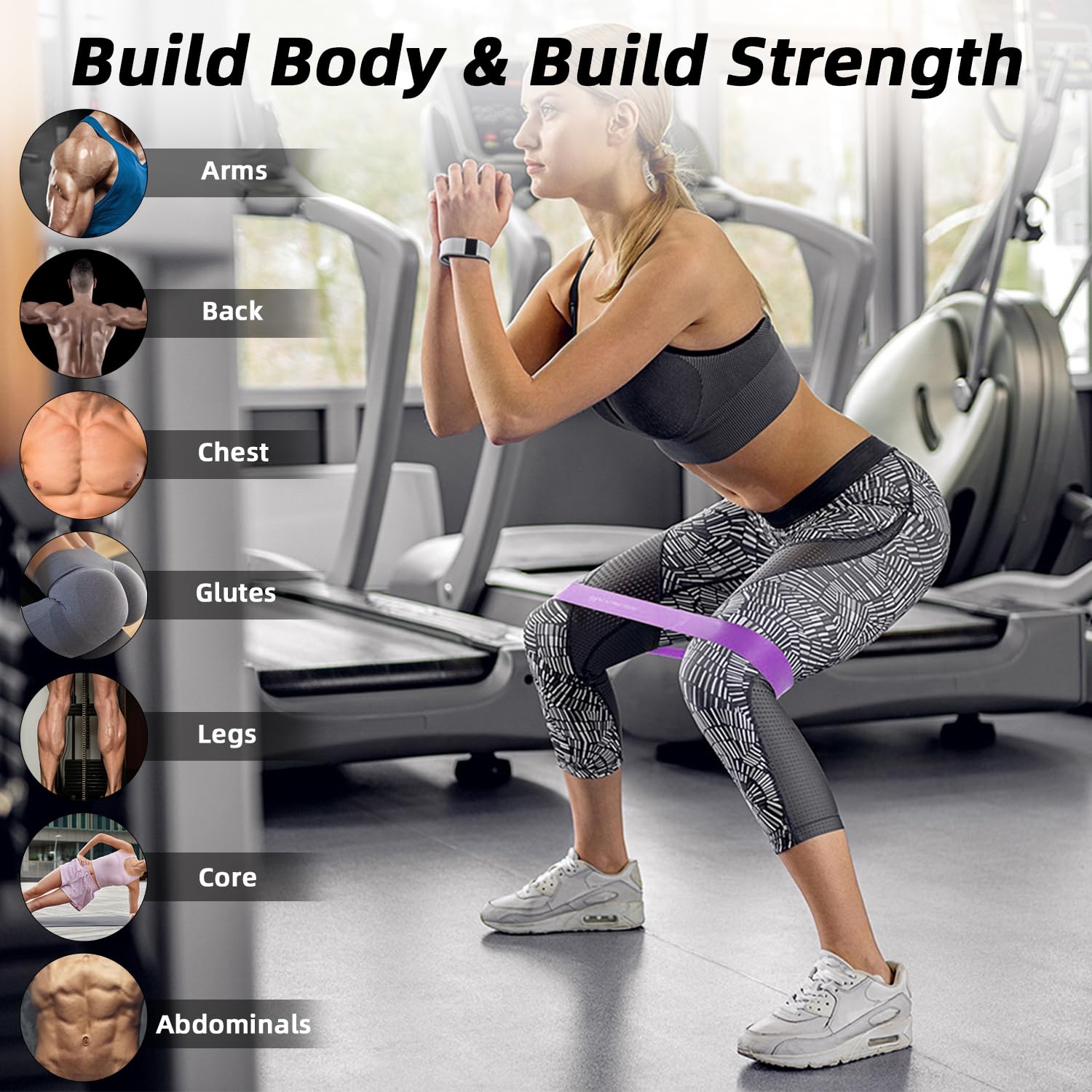 Fitness Elastikbänder mit 6 Widerstandsstufen, Widerstandsband Set mit Türanker, Fitnessbänder Widerstandsbänder, Fitnessbänder für Yoga, Pilates, Klimmzughilfe, Training, Physiotherapie