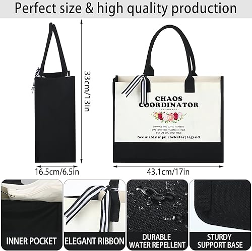 Vista 5 de Sweetude Regalos de coordinadora del caos para mujeres, bolsa de mano, regalos de agradecimiento a compañeros de trabajo, para apreciación