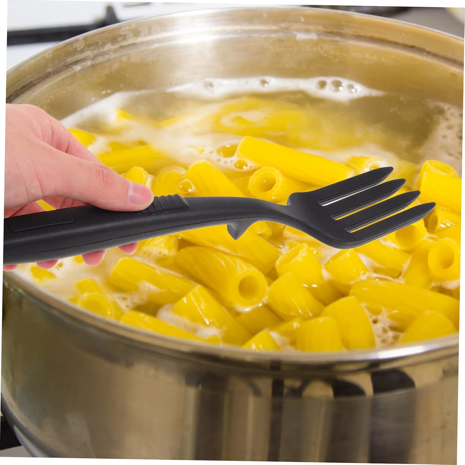 Ergonomic Silicone Pasta Fork for Kitchen Cooking and Home Use