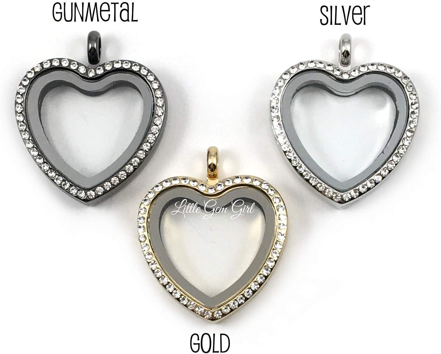 Custom Grandmother and Birthstone Floating Charm Locket in Silver, Gold, Gunmetal or Stainless Steel - Round or Heart Pendant Necklace