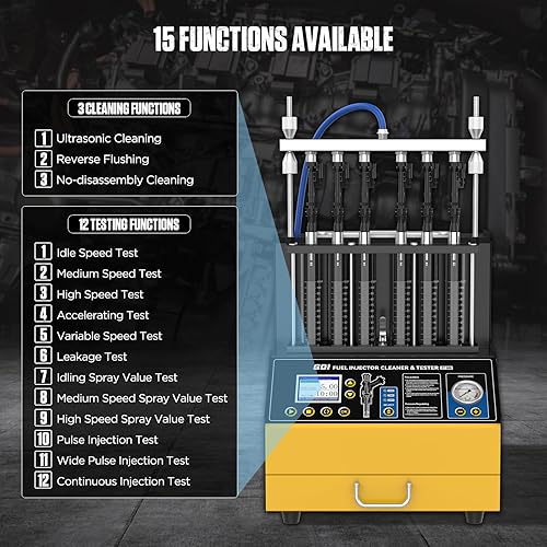 Miniatura 2 de Limpiador de inyector de combustible, CT500 GDI EFI FEI Kit de limpiador y probador de inyector de combustible automotriz, máquina limpiadora para