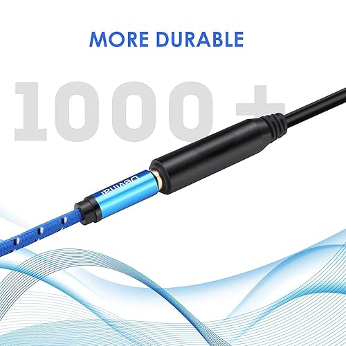 Miniatura 7 de Devinal Cable de extensión de auriculares estéreo de 0.250in de 14 de pulgada macho a 14 hembra estéreo para guitarra, cable de audio chapado en