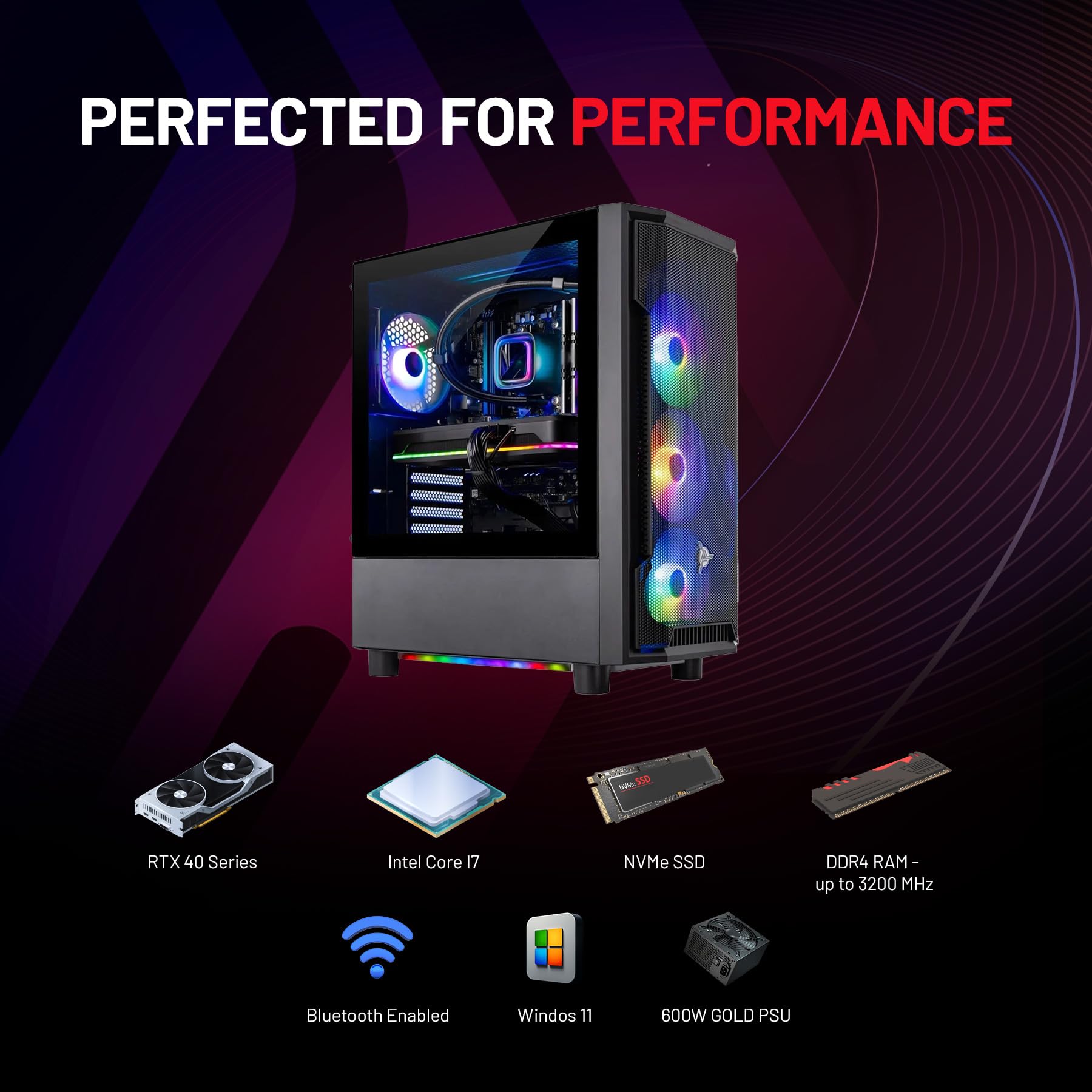Amazon.co.jp: Skytech Gaming Shadow Gaming PC, Intel i7 12700F 2.1