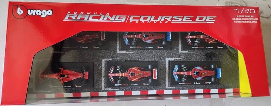 Burago 1/43Ferrari ミニカーセット 7台 ディスプレイ付き