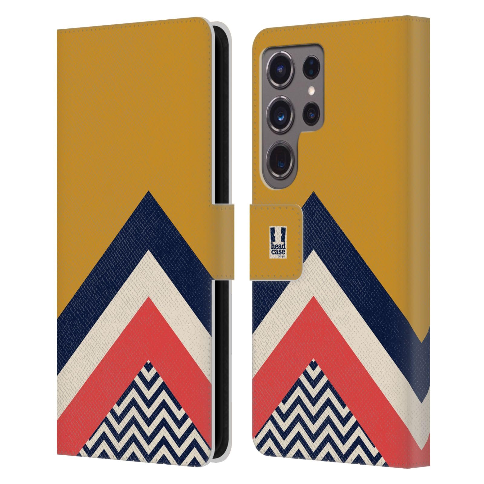 Carcasa de Cuero Tipo Libro Samsung S24 Ultra Head Case Designs Cheurón 7