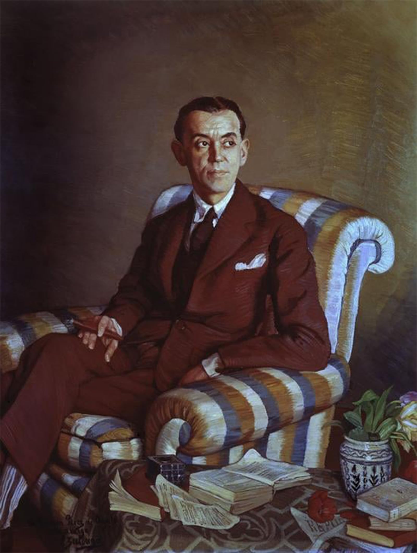 POSTERIIk Famous Modern Artwork Art Mural Ramon Perez De Ayala by Ignacio Zuloaga Y Zabaleta Oil Paintings Pictures for Home Decor 60x90cm
