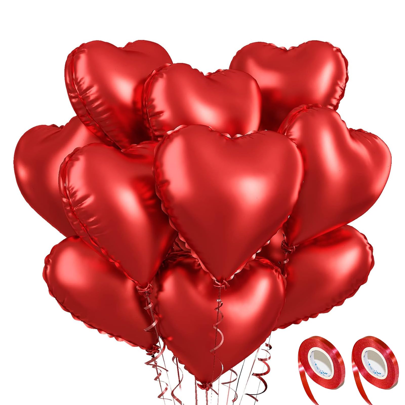 30 Pcs Heart Balloons, Heart Balloons Red, Heart Shape Foil Balloons Helium Heart Balloons, Room Decorations Kit Party Props Decor Love Balloons Red Valentines Day Heart Balloons