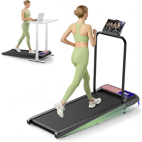 Walking Treadmill with Removable Handle,2.5HP Portable Treadmills for Home and Office, 270Lbs Capacity Under Desk Treadmill with APP &Remote Control, LED Display