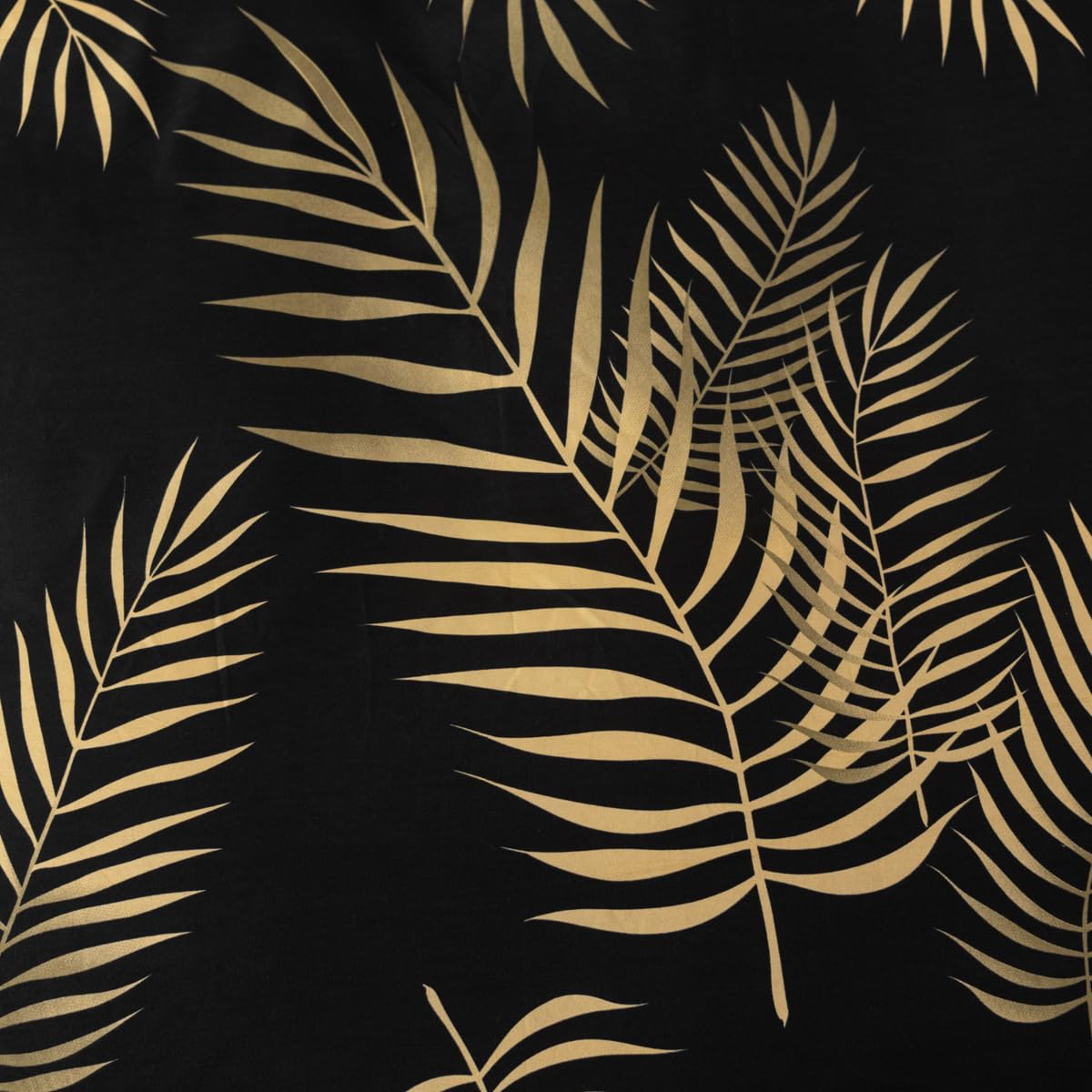 Housse de Couette 240x260 Feuilles de Palmier Tropicales Motif Or Noir Parure de Doux Microfibre Lit Linge de Lit 2 Personne Adulte avec Fermeture Éclair avec Taies d'oreiller 65x65 cm