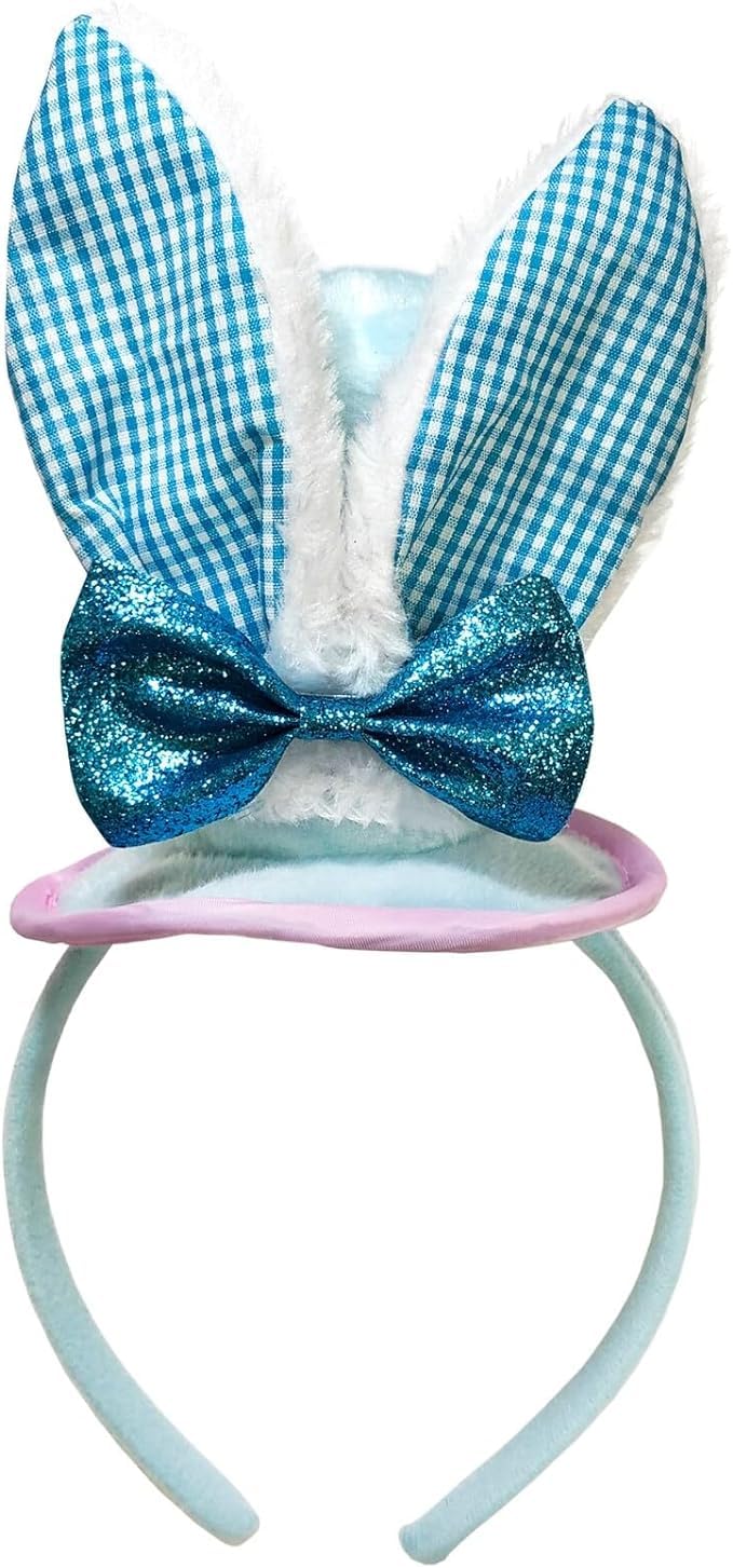 Easter Dress Up Bonnet - Top Hat Headband & Bunny Ears (Blue)