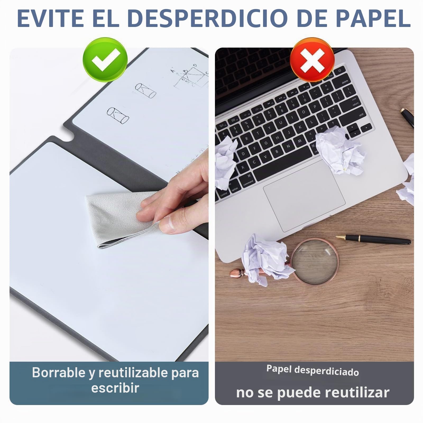 Pizarra Blanca Pequeña,A5 Pizarra Rotulador Borrable, Whiteboards Pizarra Borrable Reutilizable,Libreta de Pizarra Blanca de Escritorio,Borrado en Seco para Oficina Estudios + Bolígrafos Borradores