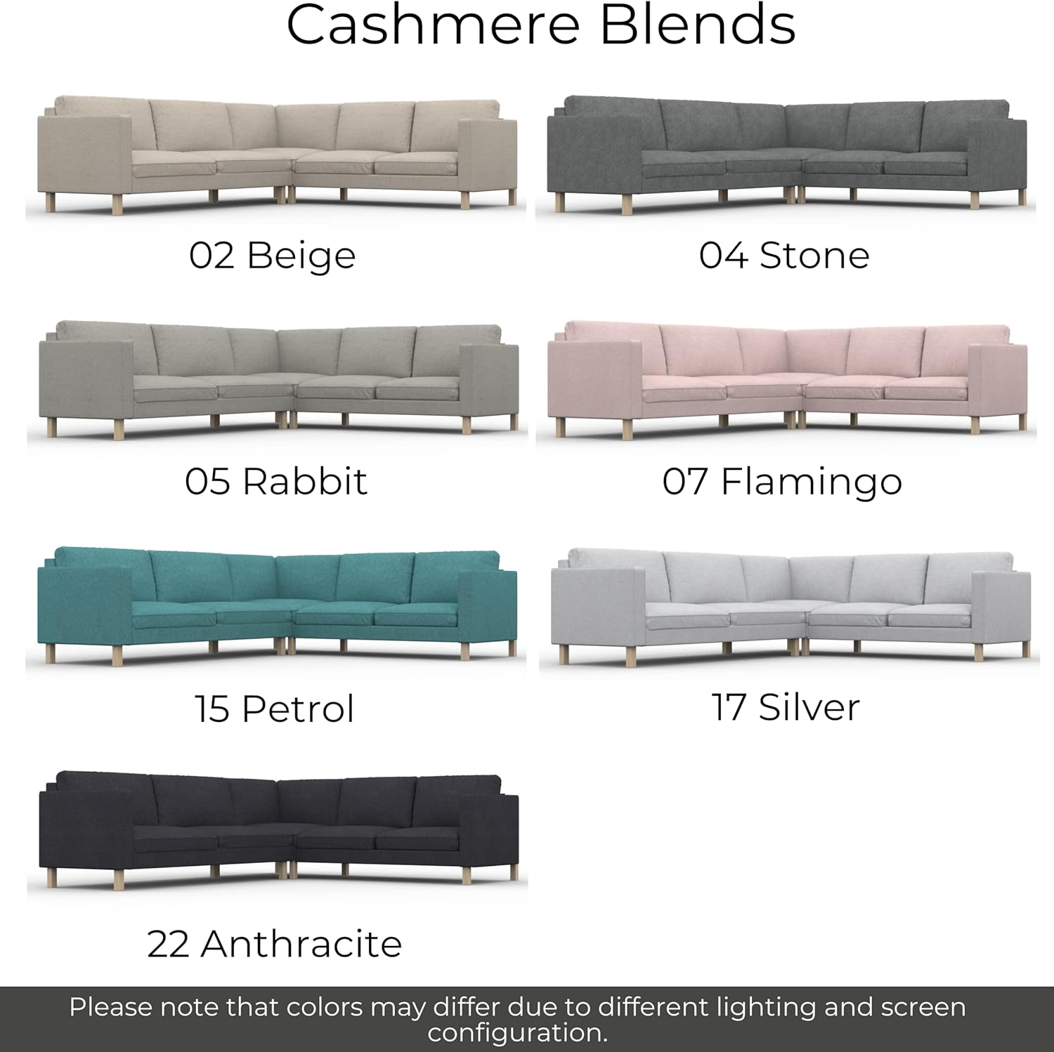 comfortly | Cover for Karlstad Corner Sofa 3+2/2+3, Replacement Slipcover, Heavy Duty 16 pcs Cover, Pets and Stain Proof Durable Nano-Tech Fabric (Cashmere Blends - Rabbit)