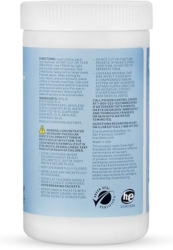 Miniatura 3 de Detergente para ropa sin fragancia, cápsulas de detergente hipoalergénicas, cápsulas de detergente para ropa, seguro para todas las lavadoras, sin