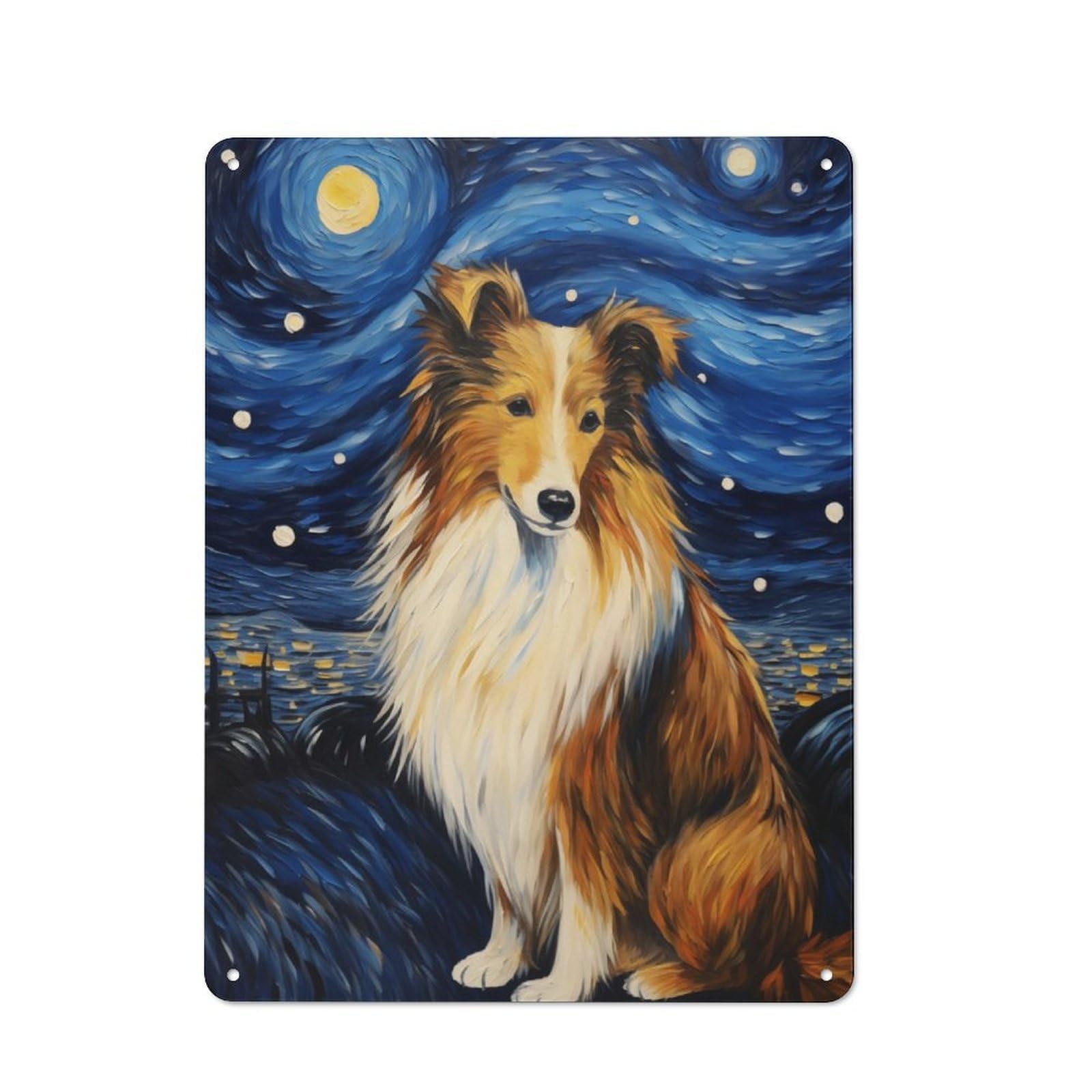 Junmoney Shetland Sheepdog Retro Printed Metal Sign 40X30cm For Garage Or Workshop, For Garage, Workshop And Man Cave Decoration