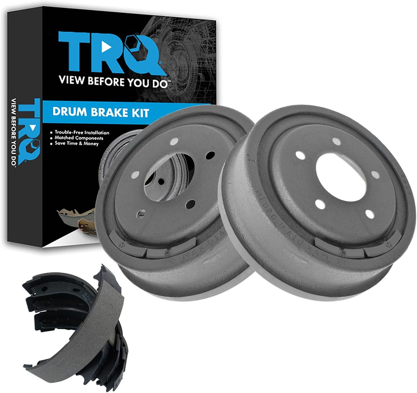 TRQ Rear Brake Shoes & Drums Kit Set for Ford Bronco F150 E150 Van