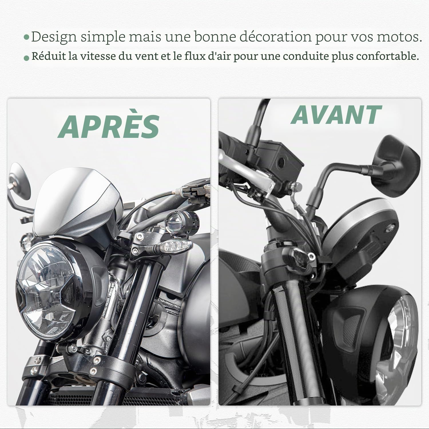 Protecteur de visière d'écran avant de moto Nouveau pare-brise Flyscreen Déflecteur de vent Compatible avec T-riumph Trident 660 2021 2022 2023 (Noir)