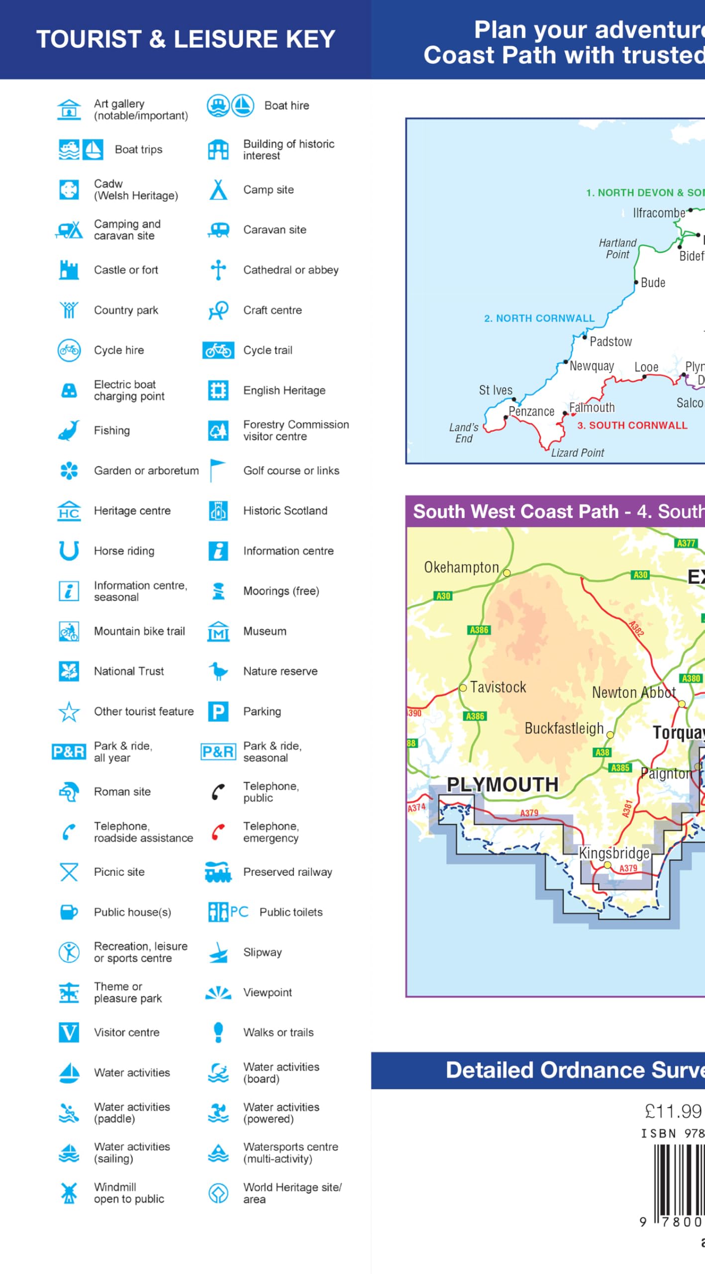 South West Coast Path 4 – South Devon: with Ordnance Survey mapping