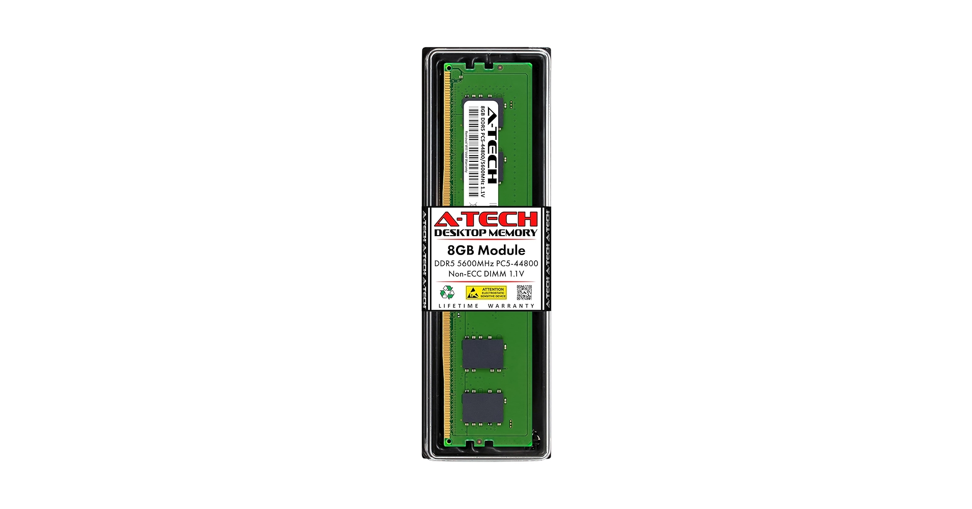 A-Tech 8GB DDR5 5600MHz PC5-44800 CL46 UDIMM 1.1V Non-ECC