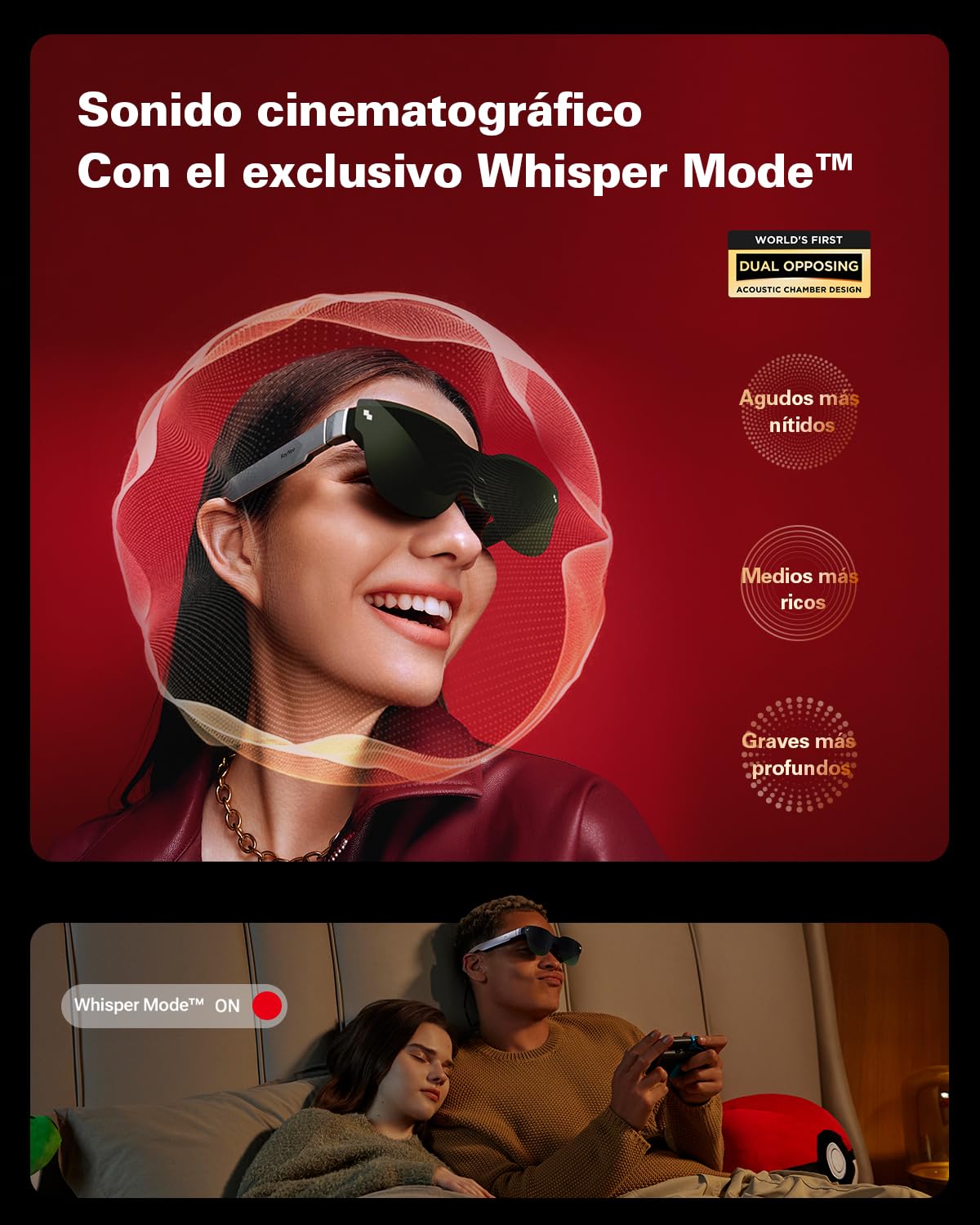 [Nuevo 2025] RayNeo Air 3s Gafas AR/XR, Pantalla HueView 201" 120Hz FHD, Gafas de Video AR portátiles para iPhone 17/16/15, Android, Mac, Switch, PS5, Steam Deck – Cine portátil de próxima generación