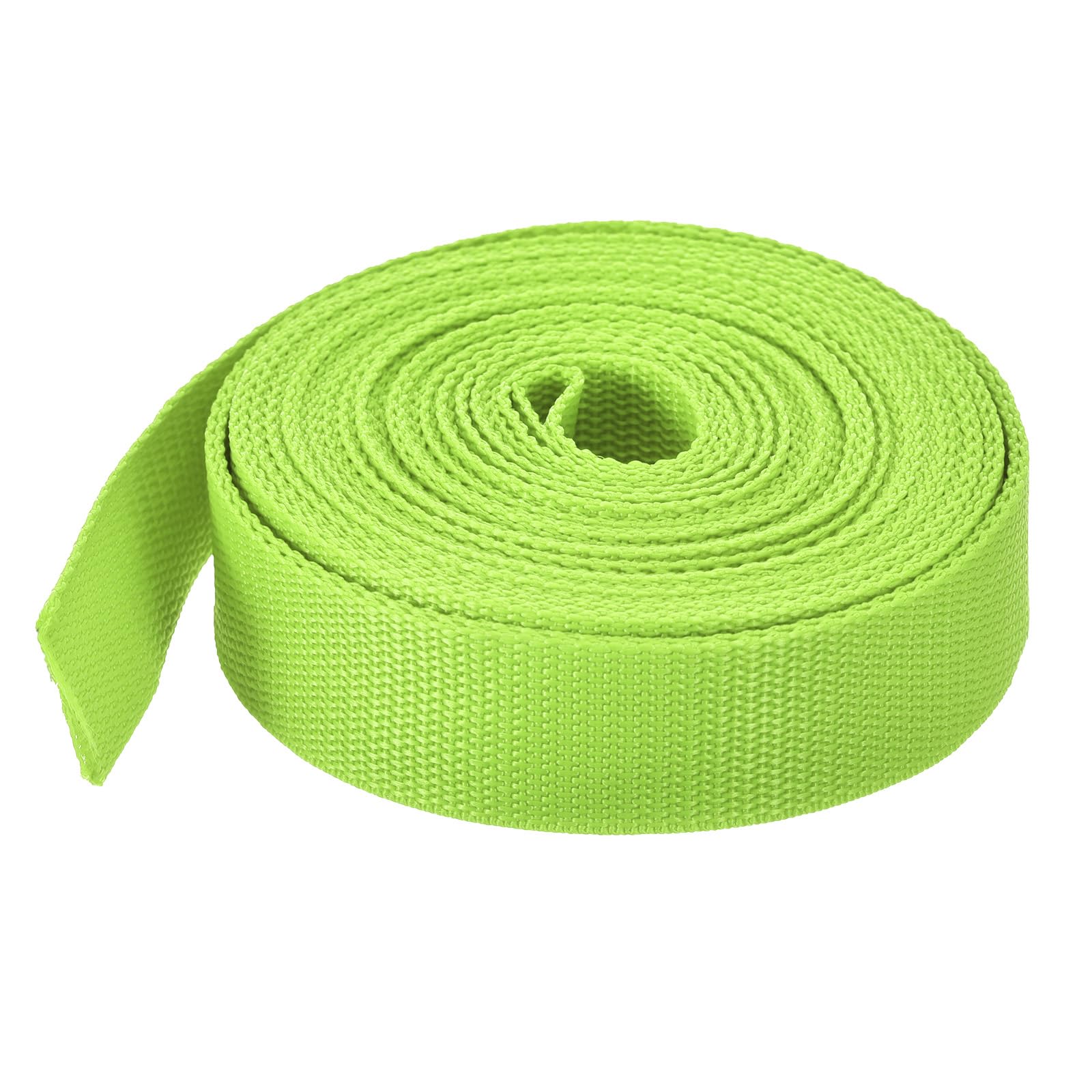 MECCANIXITY Lightweight Polypropylene Webbing Strap 0.8" 10 Yard Backpack Strapping Band Yellowish Green for Outdoor Luggage Cargo Straps