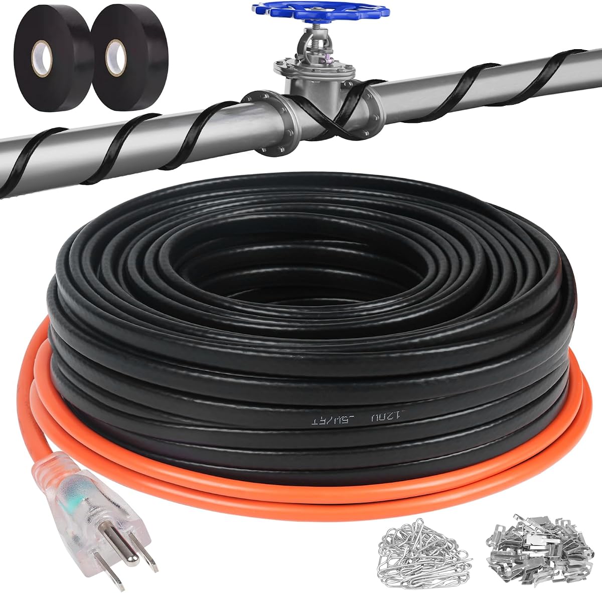3FT-200FT Pipe Heating Cable for Water Pipes Heat Tape for Water Pipe