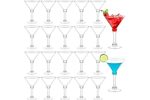Kucoele Plastic Martini Glasses: 40-Piece Set for Glamorous Gatherings