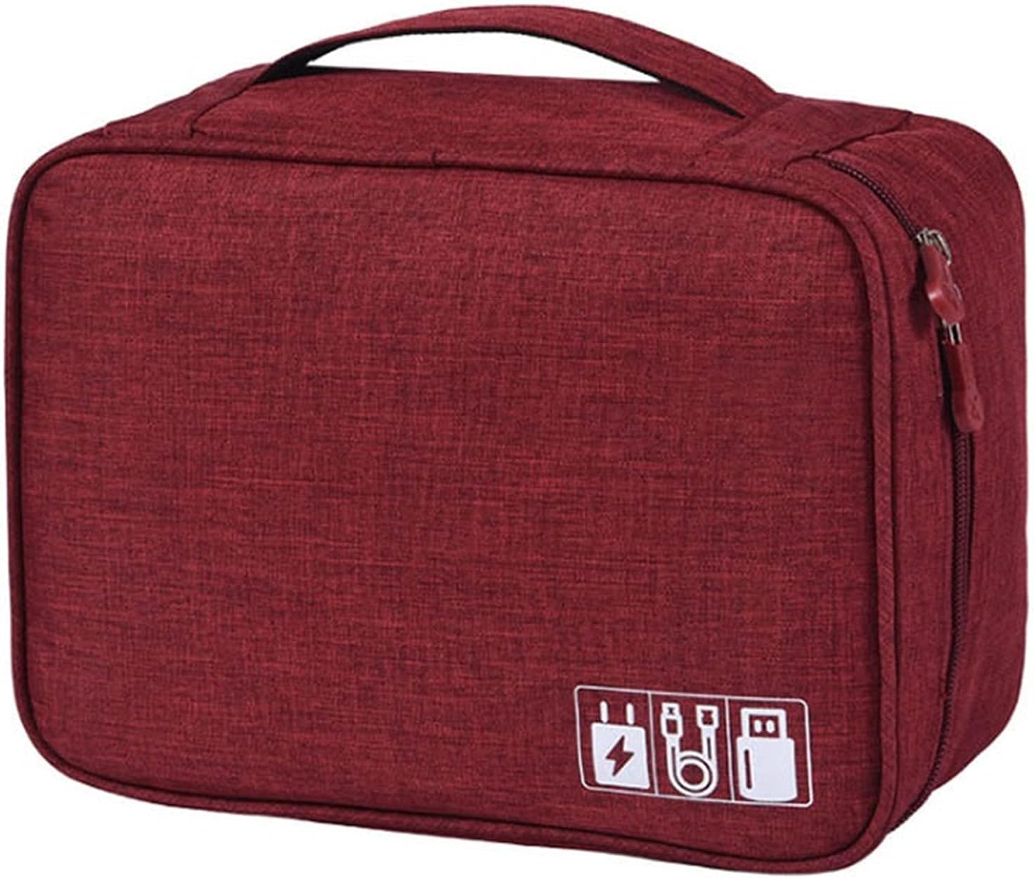 Digital Electronics Cable Accessories Organizer for Travel Protects USB Drives/Memory Cards/Chargers/Cords/Adaptors (Red)