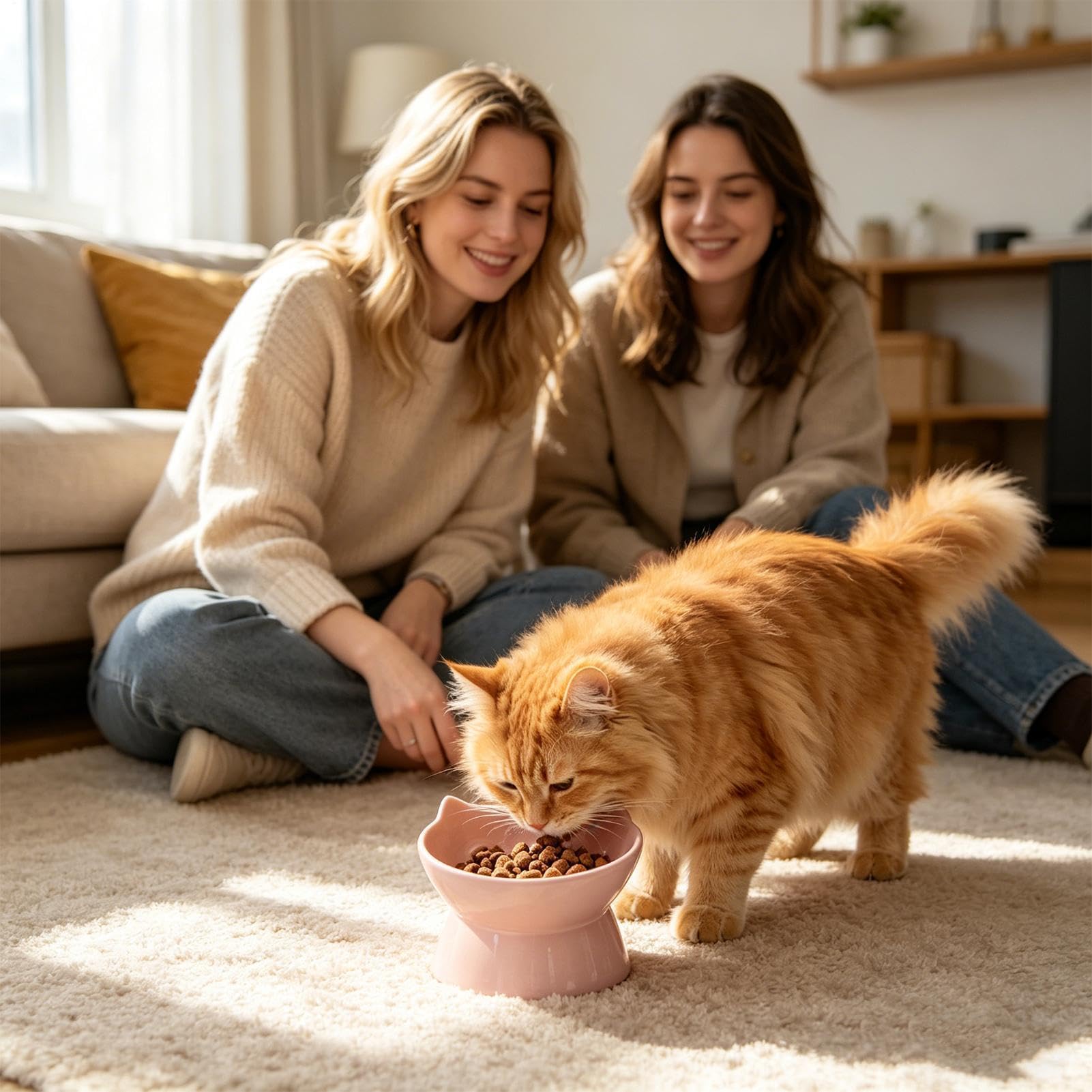 Sopraelevata Per Gatti Mangiatoia Lenta Anti-Ingordigia in Ceramica | Alta Per Il Cibo Dei Gatti Adatto A Patio Appartamento Soggiorno Zona Pranzo Cucina Casa Negozio Di Animali