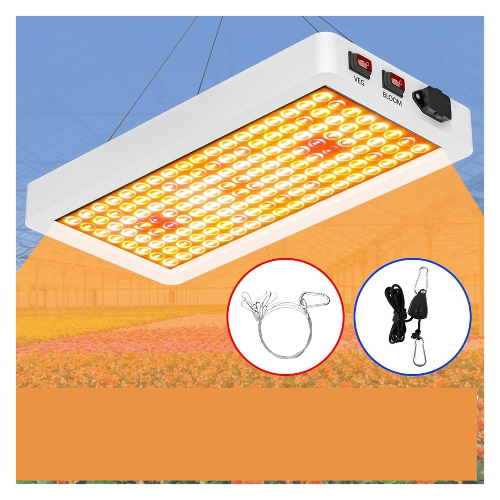 Pełne światła LED do uprawy Hydroponika Lampa roślin UV IR Owoce szklarniowe,Ciche chłodzenie(S)