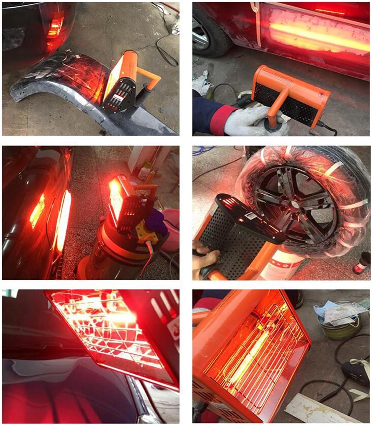 Portable Infrared Paint Curing Lamp - Handheld 800W Car Dryer Light for Paint Drying - Ideal for Auto Repair and Spray Applications - 30x40CM