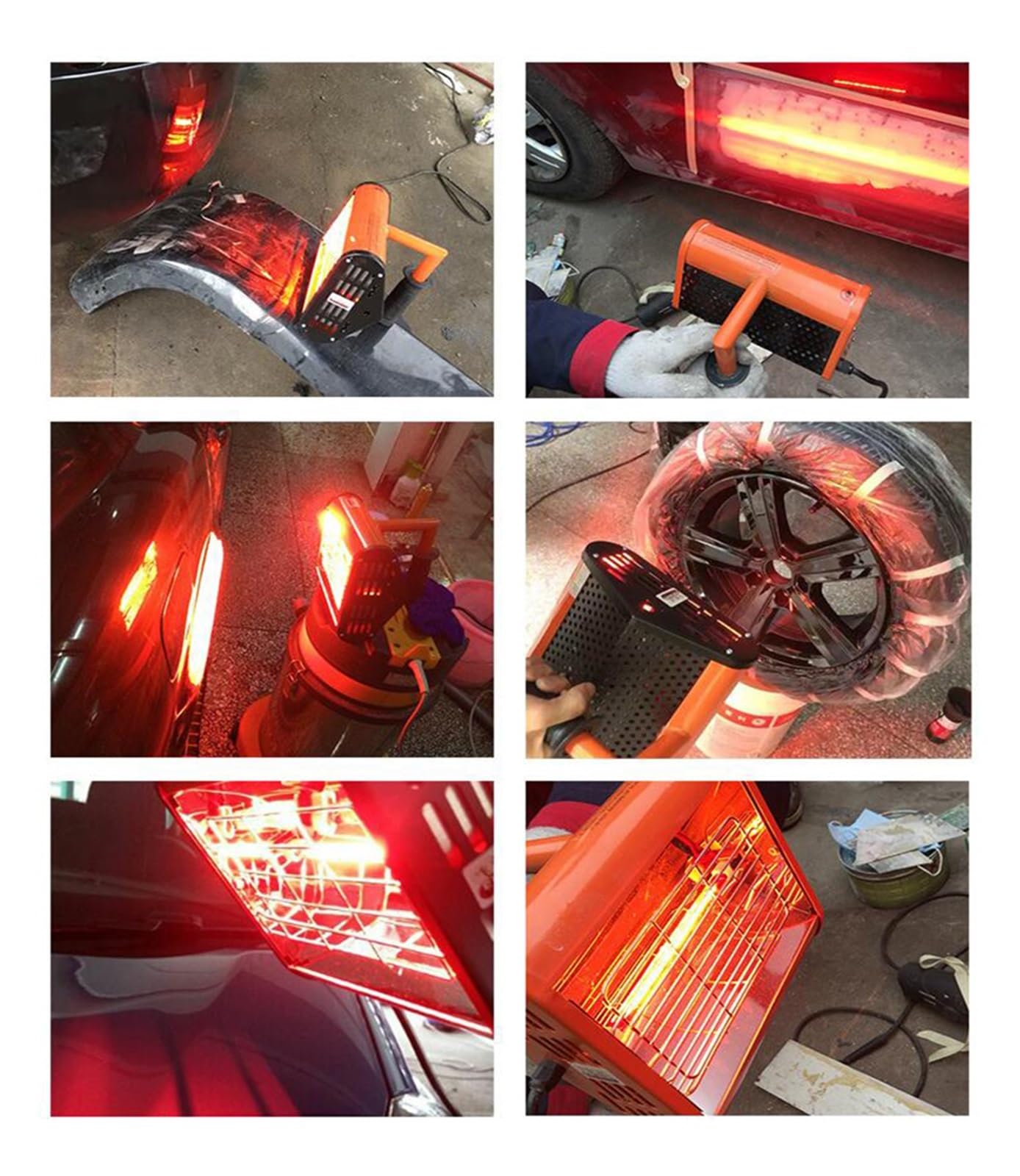 Przenośna ręczna lampa do malowania samochodu lampa utwardzana farbą na podczerwień suszarka na podczerwień 800 W 30 x 40 cm