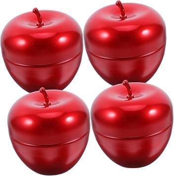 4pcs Shaped Metal Tin Canister Creative Food Storage Container for Sugar Chocolate Tea and Cookies Vibrant Design for Decor