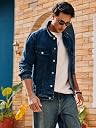 Urbano Fashion Men's Blue Regular Fit Washed Full Sleeve Denim Jacket (jakt-denim-mblue-s-01) gallery image