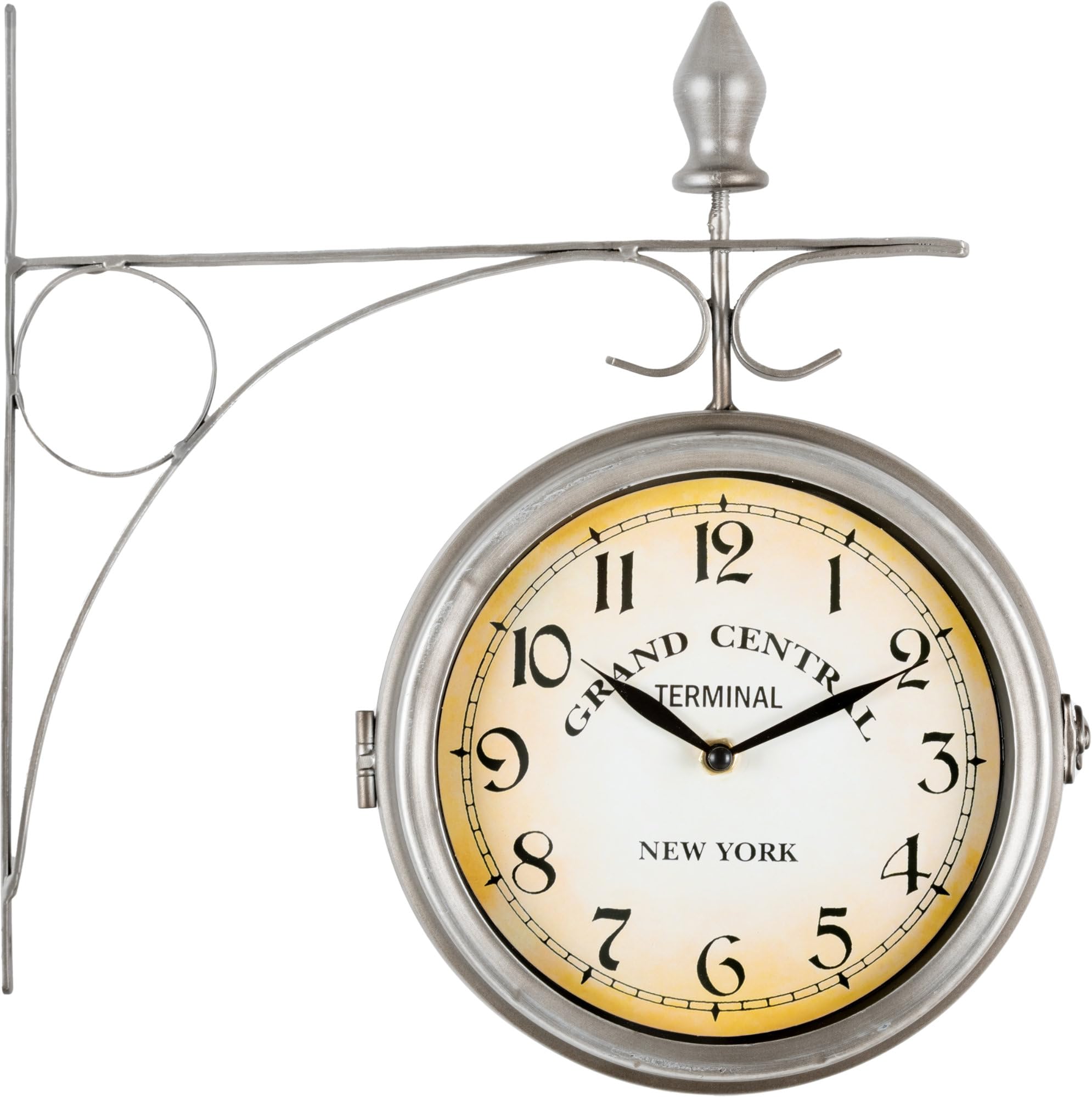 Stagecaptain Horloge De Gare BHU-4543 SR Grande avec Support Mural Argent