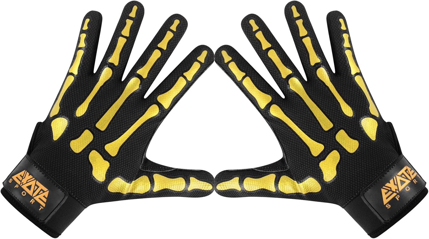 Exote Skeleton Baseball and Softball Batting Gloves for Men Women Youth & Adult Sizes -Short Cuff Breathable Leather Baseball Batting Gloves with Extra Grip