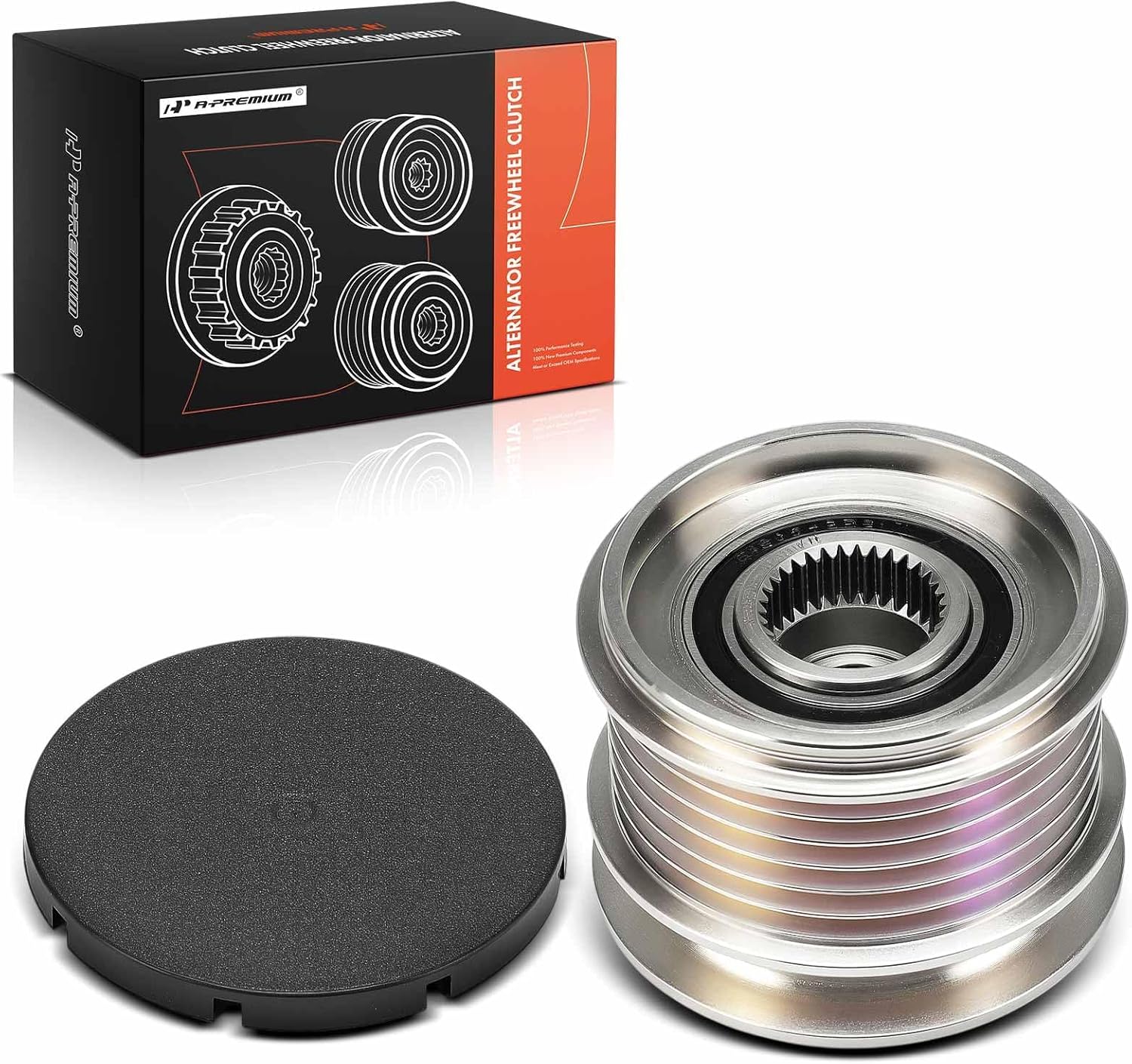 A-Premium Alternator Freewheel Clutch Pulley, 6 Grooves, Compatible with Mercedes-Benz C43 GLC43 AMG 2017-2021, C450 GLE450 AMG 2016, E43 AMG 2017-2018, GL450 2015-2016, GLE43 AMG, GLS450, Clockwise
