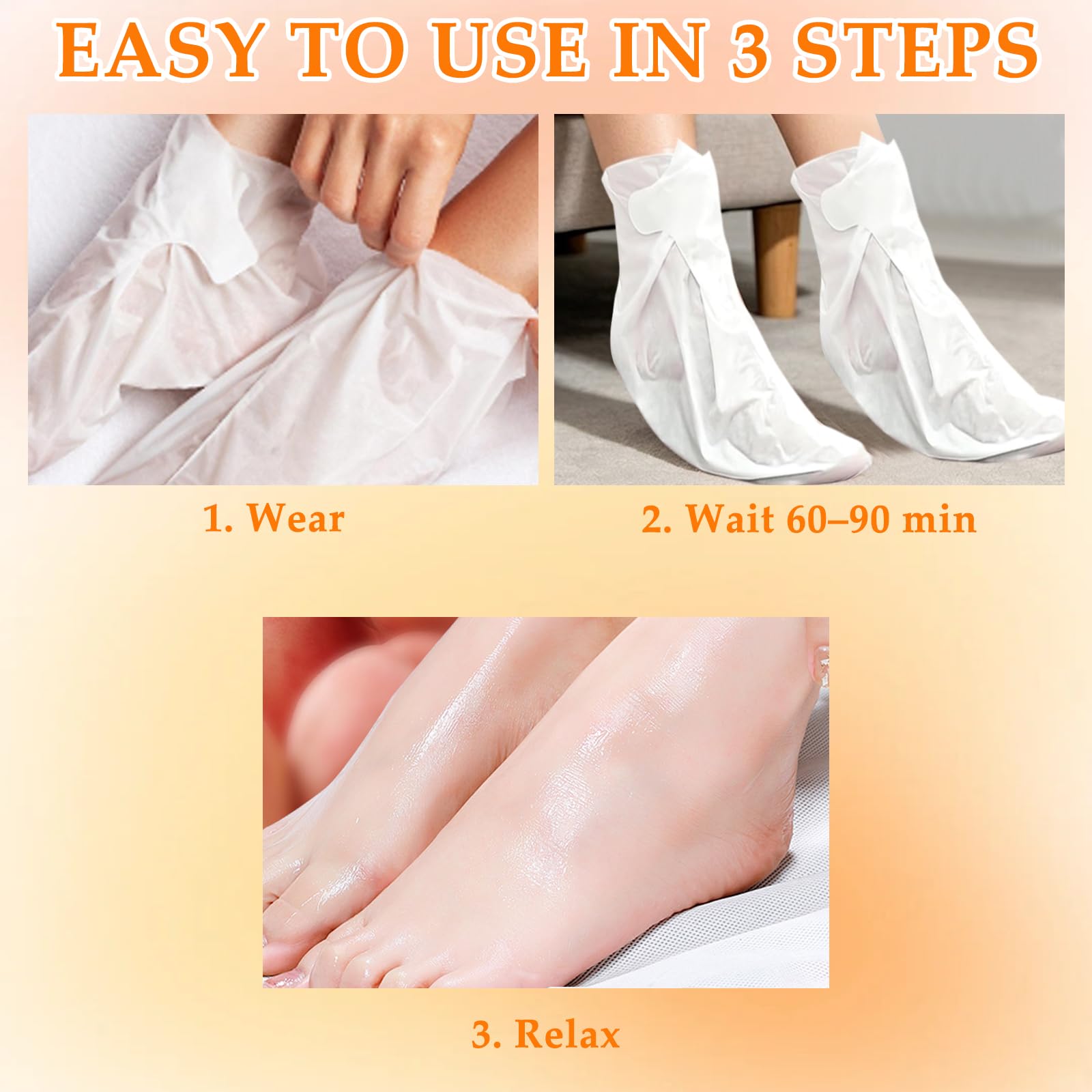 Masque Pied Exfoliant 6 Paires – Chaussettes Exfoliantes Anti-Cornes avec 2x Coco, Fraise & Miel – Soin des Pieds Doux pour Talons Secs et Crevassés, Hydratant, Spa à Domicile Femme & Homme