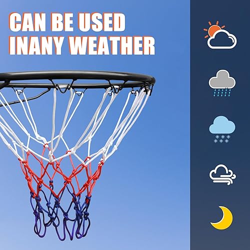 Miniatura 5 de Geta de aro de baloncesto de 18 pulgadas, red de aro de repuesto para borde de baloncesto para interior y exterior