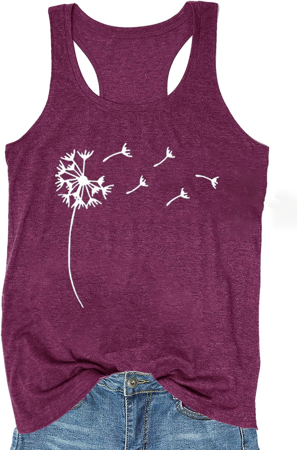 YEXIPO Womens Graphic Tank Tops Racerback Summer Tops Casual Loose Workout Tanks Beach Vacation Sleeveless Shirt Tank Top